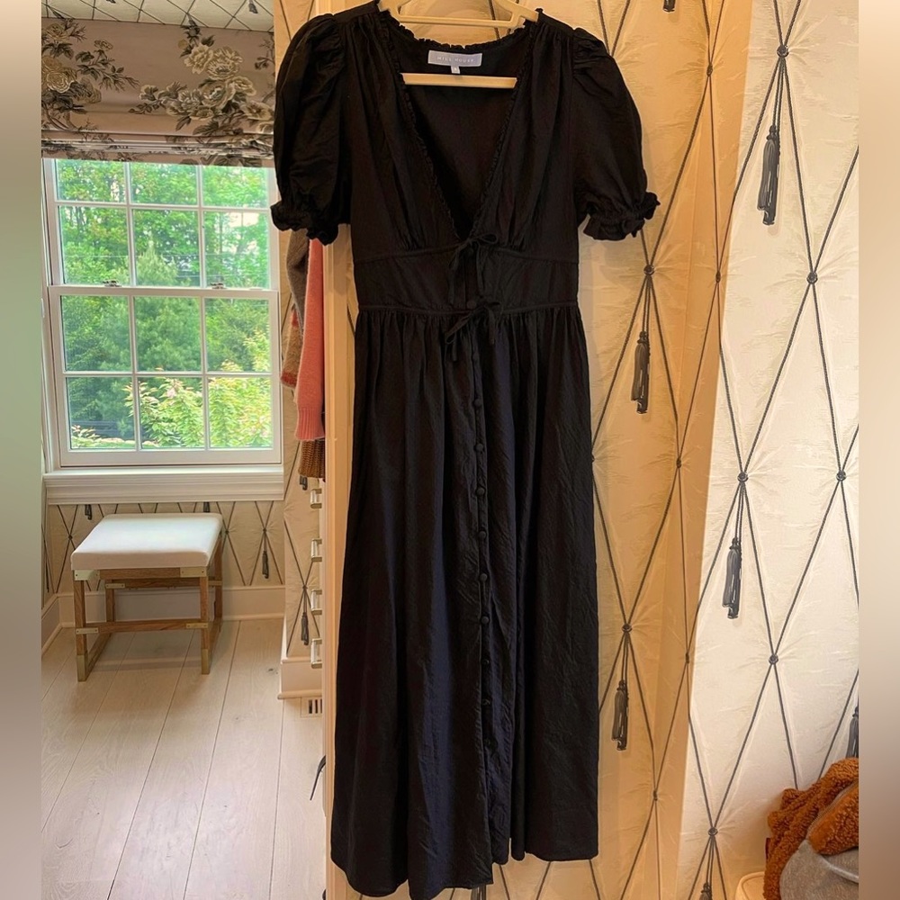 COPY - Hillhouse Home black maxi pointelle dress
